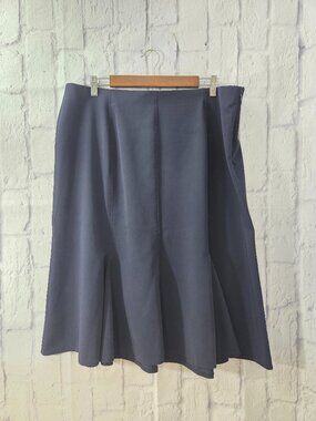 New York Clothing Co. Plus 18W Navy Blue Midi Skirt Business Casual Office